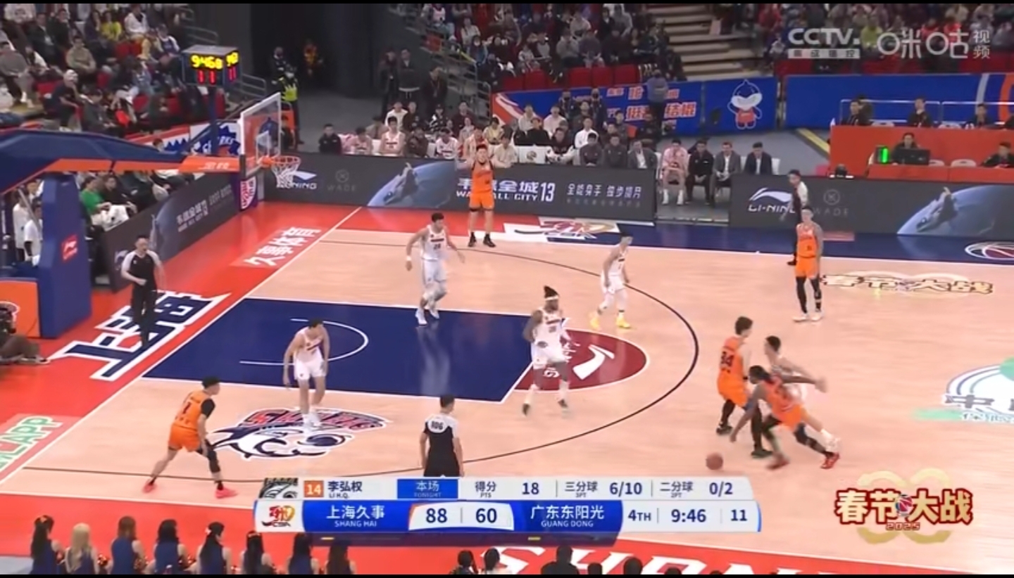 辽宁男篮主场击败上海男篮，取得六连胜